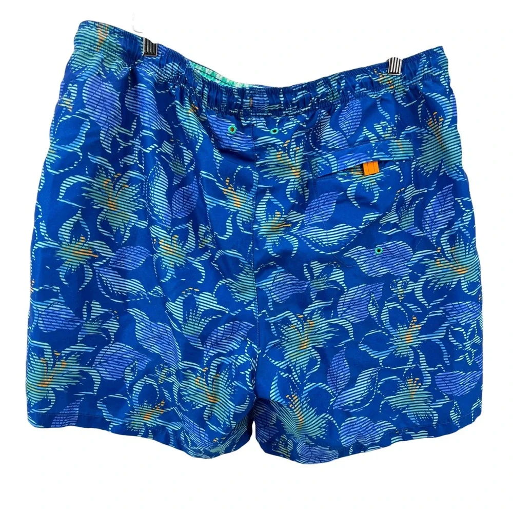 Tommy Bahama Mens XXL Blue Floral Recycled Polyester Swim Trunks Board Shorts